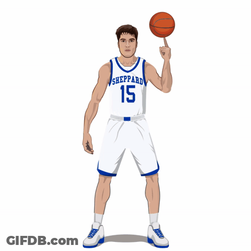 A Sheppard Basketball Player Holds A Basketball In His Hand GIF