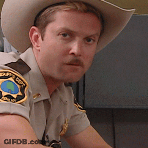 A Sheriff 'S Deputy Wearing A Cowboy Hat GIF