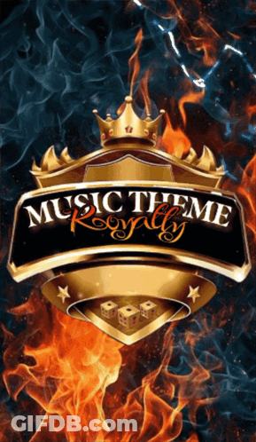 A Shield With A Crown And The Words Music Theme Royalty On It GIF