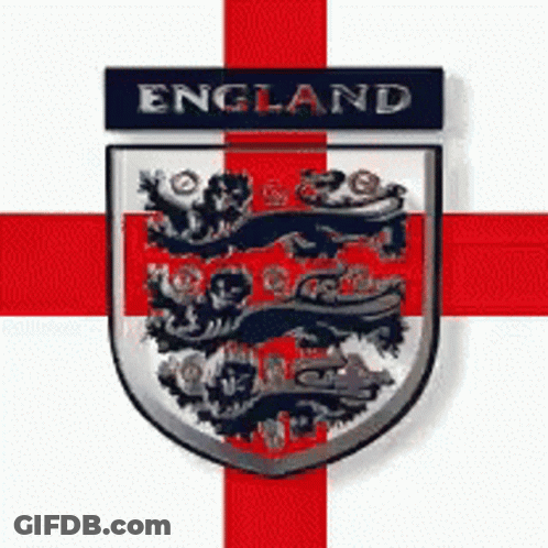 A Shield With The Word England On Top Of It GIF