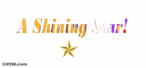 A Shining Star Logo With A Gold Star In The Middle GIF