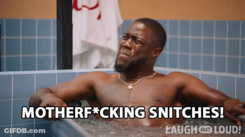 A Shirtless Man In A Bathtub Says Motherf * Cking Snitches Laugh Out Loud GIF