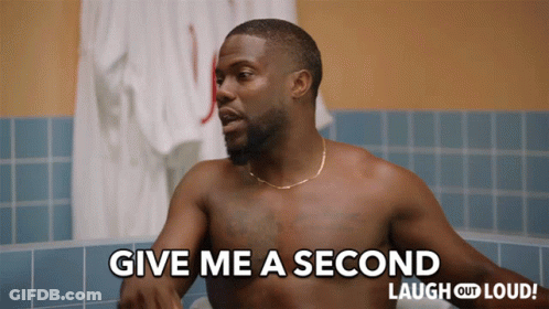 A Shirtless Man In A Bathtub With The Words Give Me A Second Laugh Out Loud Below Him GIF