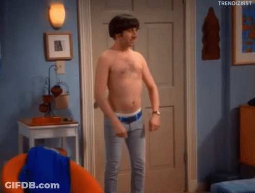Shirtless Man Dancing In Living Room GIF