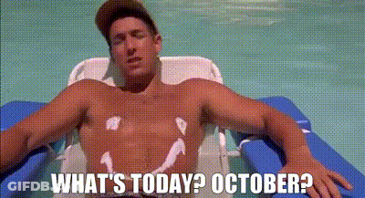 A Shirtless Man Is Laying In A Swimming Pool With A Smiley Face On His Chest . GIF