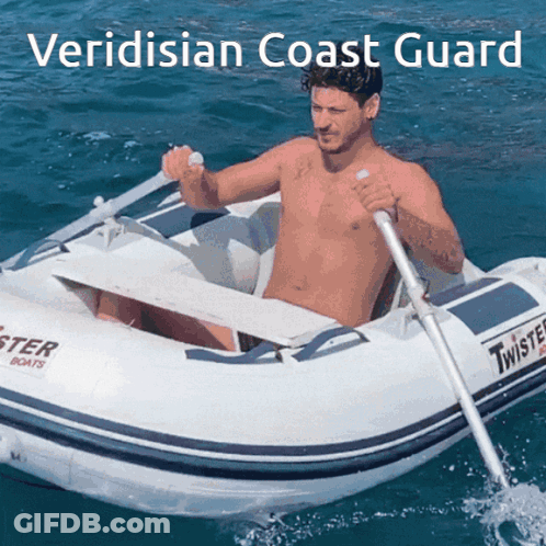 A Shirtless Man Is Rowing A Twisted Boats Boat GIF