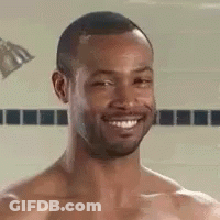 Shirtless Man Smiling In Shower GIF