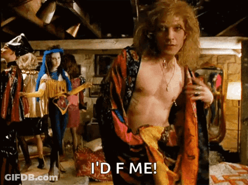 A Shirtless Man Is Standing In A Room And Says I 'D F Me .. GIF