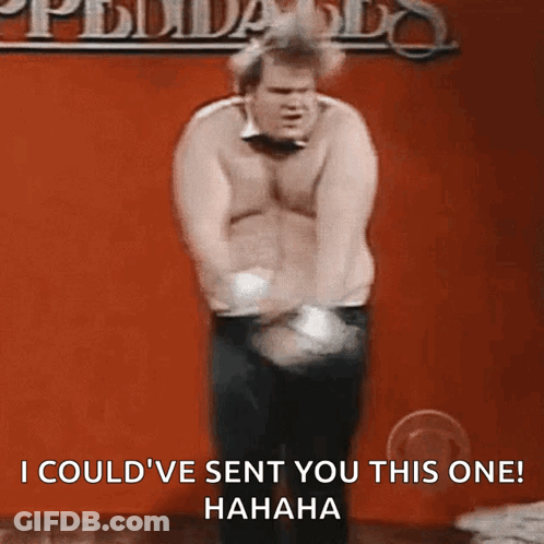 A Shirtless Man Is Standing In Front Of A Red Wall And Says I Could 'Ve Sent You This One ! Hahaha GIF
