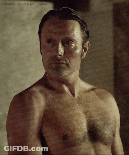 A Shirtless Man Is Standing In Front Of A Wall And The Words Hannibal Mindpalace Tumblr Are On The Bottom Right GIF