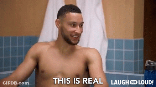 A Shirtless Man Is Taking A Bath In A Bathtub And Saying This Is Real Laugh Out Loud . GIF