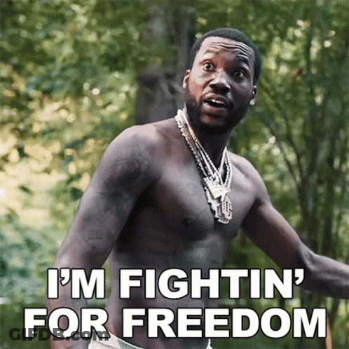 A Shirtless Man Says I 'M Fightin ' For Freedom While Standing In The Woods GIF