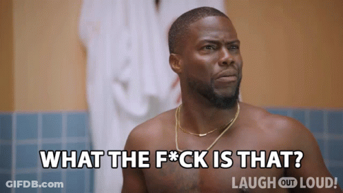 A Shirtless Man Says " What The F*ck Is That " GIF