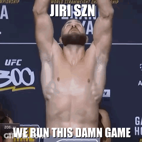 A Shirtless Man Stands In Front Of A Sign That Says Ufc GIF