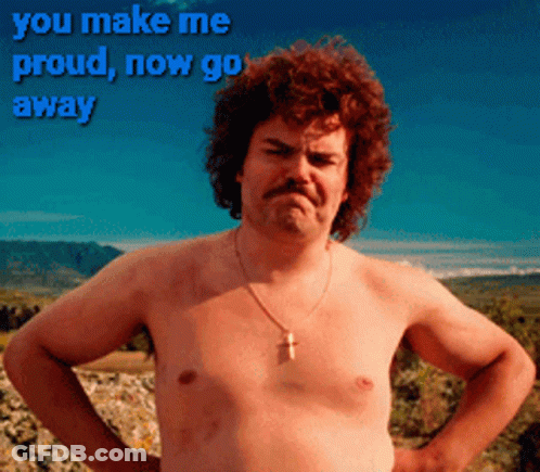 A Shirtless Man Stands With His Hands On His Hips With The Words You Make Me Proud Now Go Away Below Him GIF