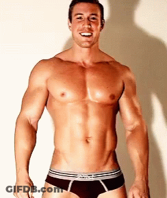 A Shirtless Man Wearing A Pair Of Briefs With The Word Briefs On The Front GIF