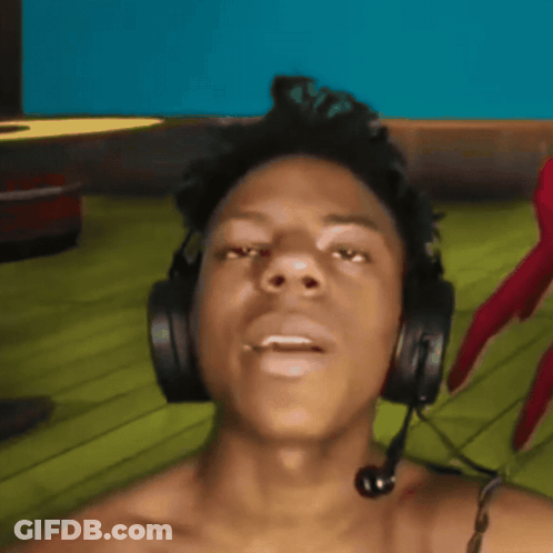 A Shirtless Man Wearing Headphones And A Microphone With His Mouth Open GIF