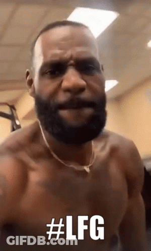 A Shirtless Man With A Beard Is Making A Funny Face And Says # Lfg GIF