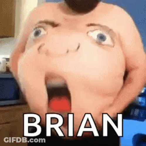 Bearded Man Making Funny Face With Brian Name GIF