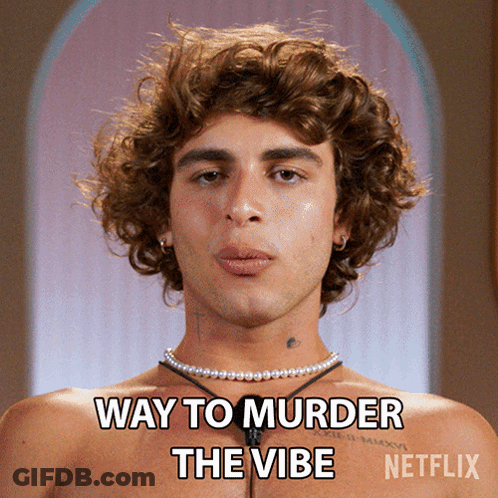 A Shirtless Man With A Pearl Necklace Says Way To Murder The Vibe Netflix GIF
