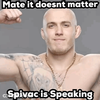 A Shirtless Man With A Tattoo On His Shoulder And The Caption Mate It Doesnt Matter Spivacs Speaking GIF