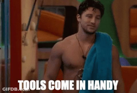 A Shirtless Man With A Towel Around His Neck Says " When You Need Sh * T Fixed !! " GIF