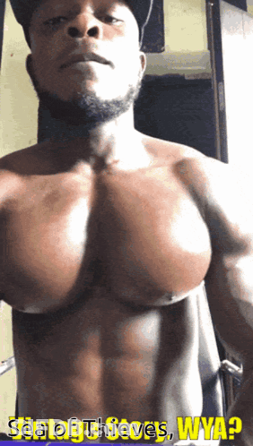A Shirtless Man With The Words Sea Of Thieves Wya Written On The Bottom GIF