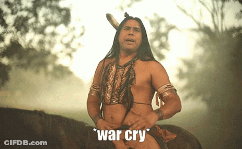 Native American Riding Horse War Cry GIF