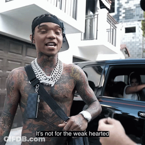 A Shirtless Rapper Says It 'S Not For The Weak Hearted In A Video GIF