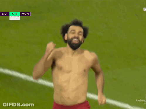 A Shirtless Soccer Player With The Number 10 On His Shorts Celebrates GIF