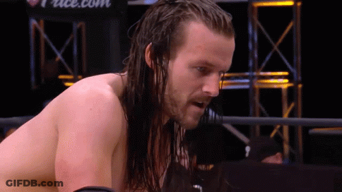 Shirtless Wrestler With Long Hair In Ring GIF