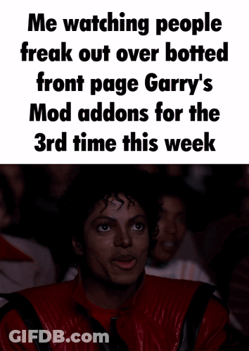 A Shocked Michael Jackson Is Watching People Freak Out Over Botted Front Page Garry 'S Mod Addons GIF