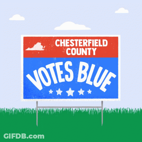 A Sign For Chesterfield County Says Votes Blue GIF