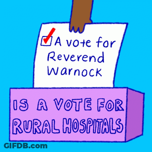 A Sign That Says A Vote For Reverend Warnock On It GIF