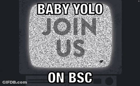 A Sign That Says Baby Yolo Join Us On Bsc . GIF
