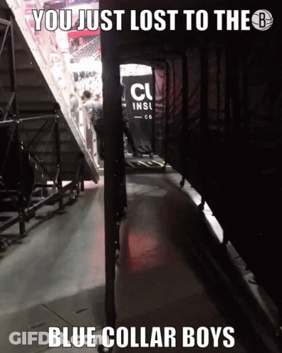 A Sign That Says Blue Collar Boys On It GIF