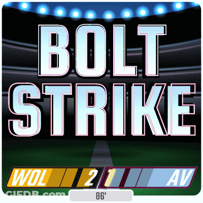 A Sign That Says Bolt Strike Shows A Score Of 21 To 1 GIF