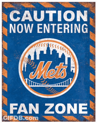 A Sign That Says Caution Now Entering Fan Zone On It GIF