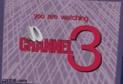 A Sign That Says Channel 3 On It GIF