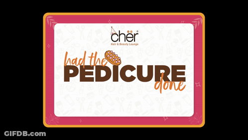 A Sign That Says Cher Hair & Beauty Lounge On It GIF
