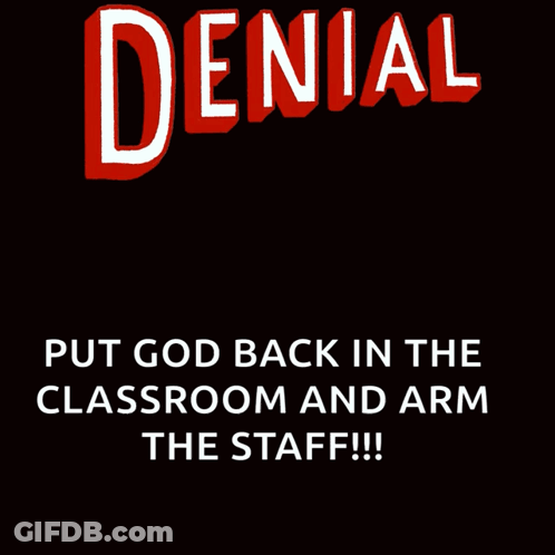 A Sign That Says Denial Is Not A Policy GIF
