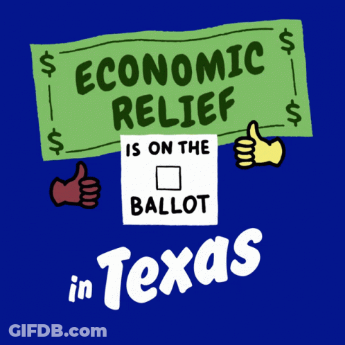 A Sign That Says " Economic Relief Is On The Ballot " GIF