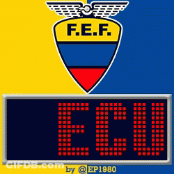 A Sign That Says Ecu On It With A Blue And Yellow Background GIF