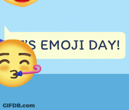 A Sign That Says Emoji Day On It GIF