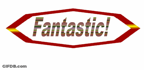 A Sign That Says Fantastic In A Red Border GIF