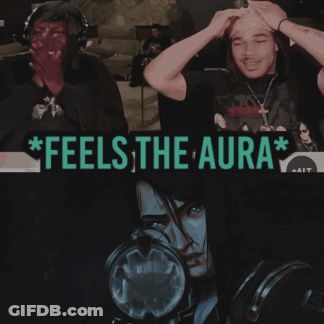 A Sign That Says " Feels The Aura " Is Displayed GIF