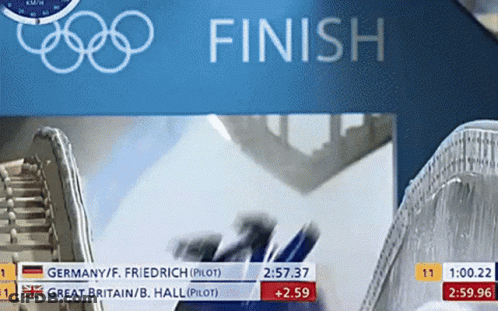 A Sign That Says Finish With A Picture Of A Staircase In The Background GIF
