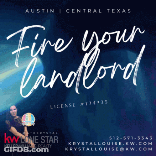 A Sign That Says Fire Your Landlord In White GIF