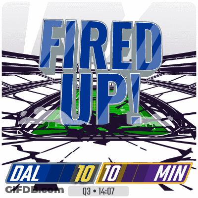 A Sign That Says Fired Up In Blue Letters GIF