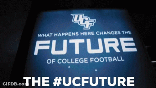 A Sign That Says Future Of College Football On It GIF